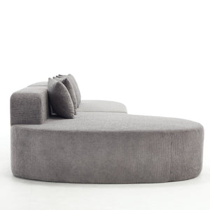 English Elm 110.2" Boneless Couches Sectional Curved L-Shape Sofa with Deep Seat, 5 Pillows, Chenille Flannelette Comfort W1249S00010