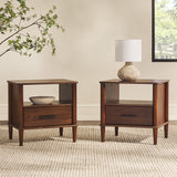 20" Spindle Leg Nightstand - Set of 2 Walnut SPNB4CWT-2PK Walker Edison