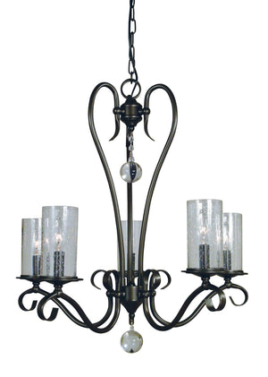 Framburg 5-light Ilsa Dining Chandelier - Elegant Organic Design With Glamorous Touches, Made In The Usa Mahogany Bronze Metal 5025 Mb