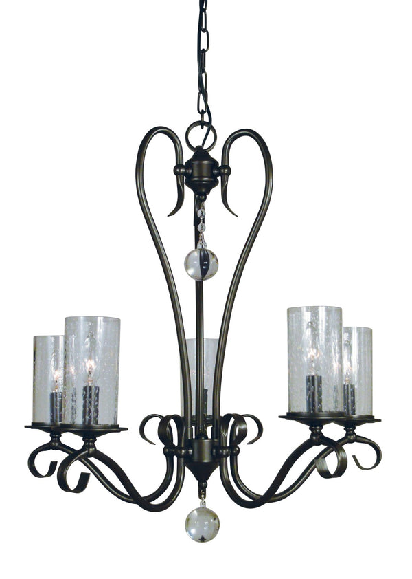 Framburg 5-light Ilsa Dining Chandelier - Elegant Organic Design With Glamorous Touches, Made In The Usa Mahogany Bronze Metal 5025 Mb