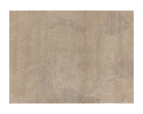 Sunpan Calathea Hand-Tufted Rug - Unique Artisan Craftsmanship with Tropical Palm Leaf Design for Your Home Sand