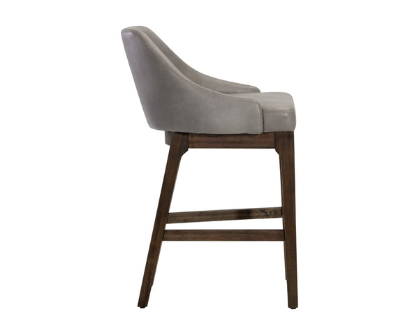 Sunpan KACE Mid-Century Counter Stool – Stylish Faux Leather with Durable Metal Accents for Modern Spaces 105666