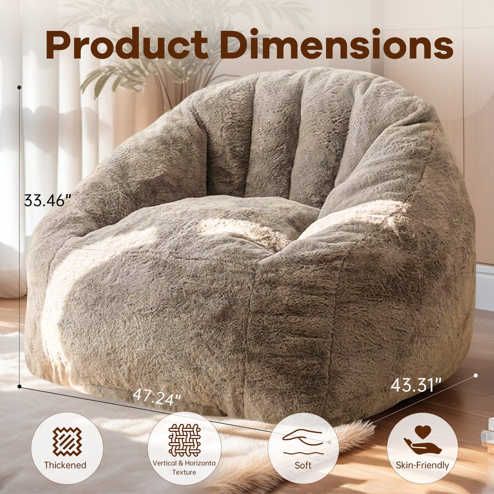 English Elm Bean bean bag chair with armrests filled with high-density memory foam for ultimate comfort and support Coffee W3737P373847