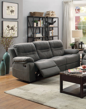 English Elm Contemporary Plush Breathable Leatherette Loveseat with Pillow-Top Arms, Metal Recline and Modern Comfort Slate Blue 83 L x 31 W x 27 H B011P205569