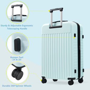 English Elm Luggage Set 5 Piece Abs Hardside Expandable Spinner Wheels Tsa Lock Travel Bags Light Blue N732P326115N