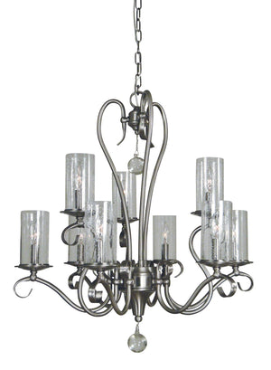 Framburg 9-light Ilsa Dining Chandelier - Organic Elegance With Glamorous Touches, Handmade In The Usa Brushed Nickel Metal 5029 Bn