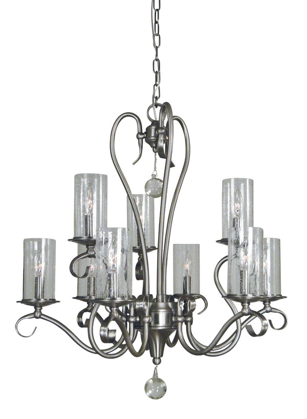 Framburg 9-light Ilsa Dining Chandelier - Organic Elegance With Glamorous Touches, Handmade In The Usa Brushed Nickel Metal 5029 Bn