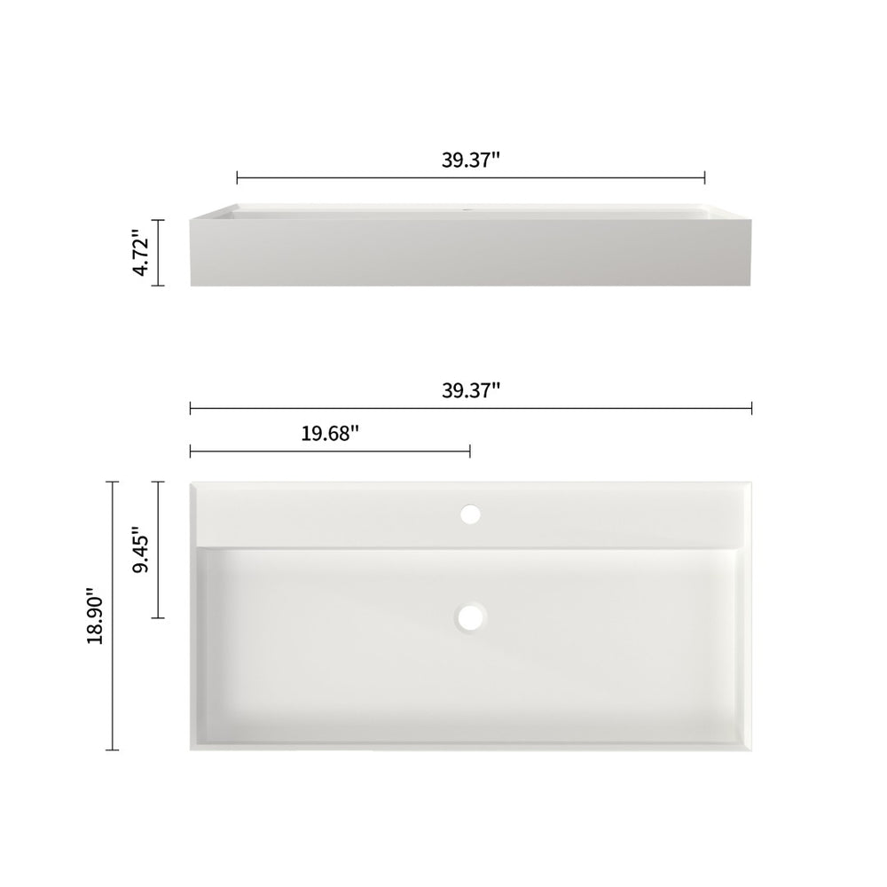 English Elm Stone Resin Vessel Basin Sink Sculptural Countertop Design for Modern Bathrooms T3785P355780