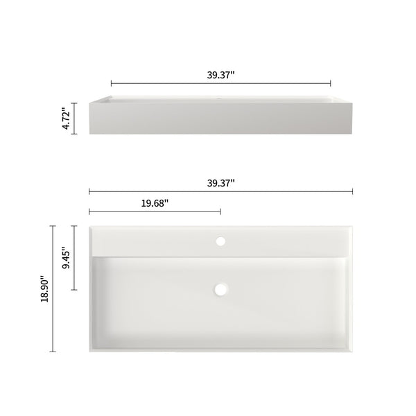 English Elm Stone Resin Vessel Basin Sink Sculptural Countertop Design for Modern Bathrooms T3785P355780