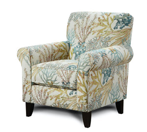 Fusion Labyrinth Coral Reef Caribbean Accent Chair - Stylish Rolled Arms, Durable Fabric & Unique Design Multi W,29% Polyester,29% Cotton,42% Rayon 502 Coral Reef Caribbean Accent Chair