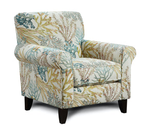 Fusion Labyrinth Coral Reef Caribbean Accent Chair - Stylish Rolled Arms, Durable Fabric & Unique Design Multi W,29% Polyester,29% Cotton,42% Rayon 502 Coral Reef Caribbean Accent Chair