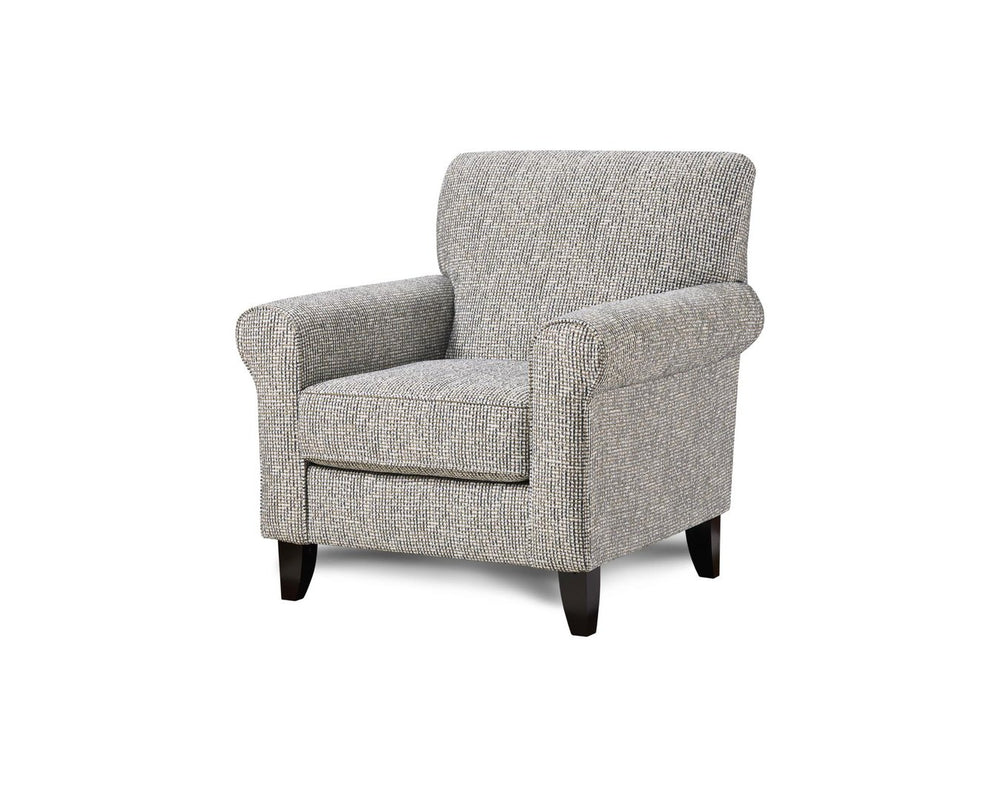 Fusion Bates Charcoal Dayle Indigo Accent Chair - Stylish Woven Pattern, Rolled Arms & Tapered Legs Multi W,66% Polyester,34% Rayon 502 Dayle Indigo Accent Chair
