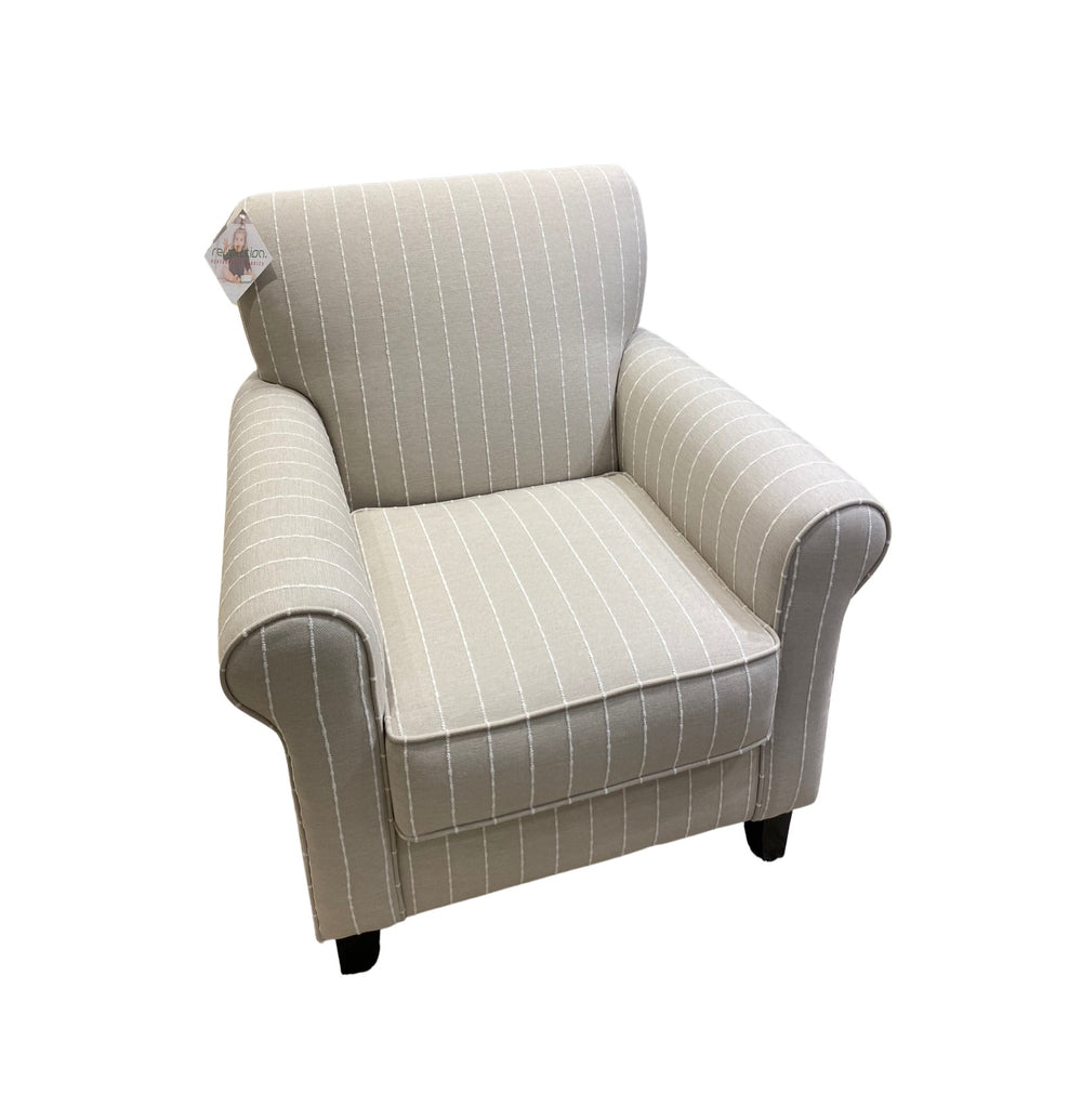 Fusion Max Pearl Shiplap Sand Accent Chair - Stylish Rolled Arms, Woven Pattern & Coffee Finish Legs Multi Ws ,100% Polypropylene  502 Shiplap Sand Accent Chair