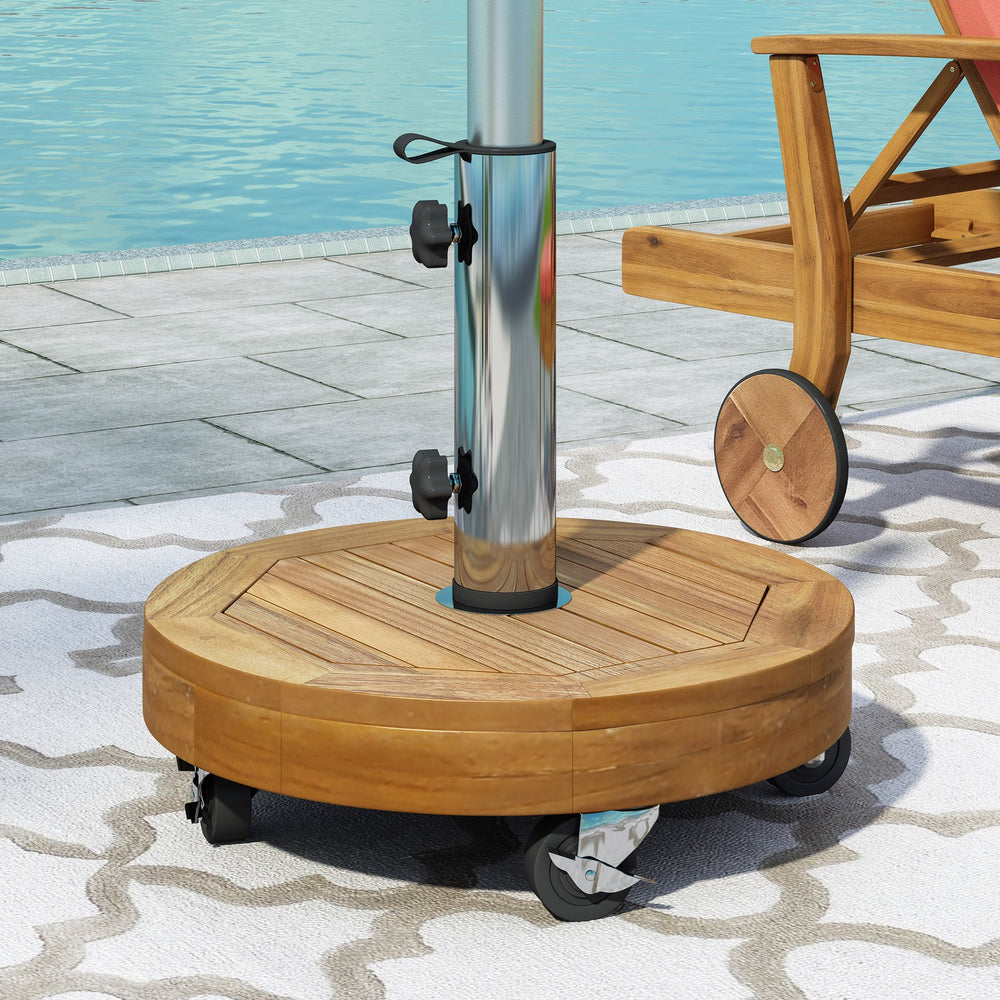English Elm Christopher Knight Home® - RALPH Teak Round Umbrella Base with Stainless Steel Tube & Concrete Core, 30 lb, Fits 1.57–1.77" 70857.00