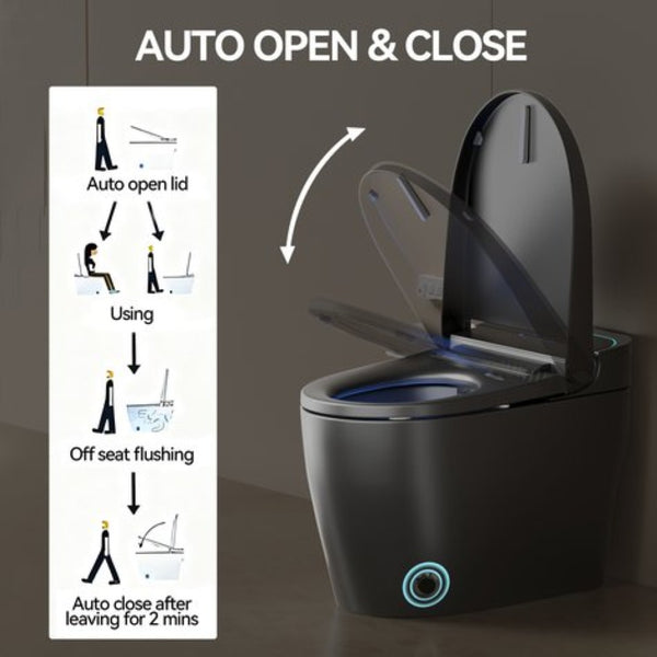 English Elm Unique Intelligent One Piece Toilet with Bidet Warm Air Dryer and Auto Sensor Seat Gray W3133P476382