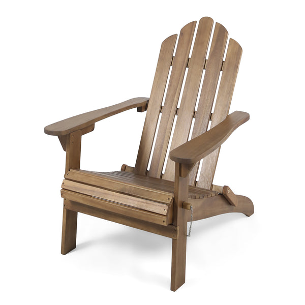 English Elm Christopher Knight Home® - HOLLYWOOD Acacia Wood Foldable Adirondack Chair for Patio & Poolside — Weather-Resistant, Classic Comfort Dark Brown 39.25 L x 24.5 W x 7.75 H 62399.00DBRN