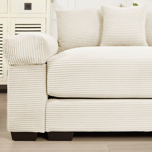 English Elm 82.6" Oversized Cloud Modular L-Shape Sectional Couch With Ottoman, 6 Pillows, Ergonomic Comfort Design W714S01285