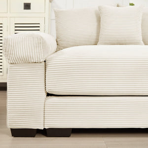 English Elm 170" Oversized Corduroy Cloud Sectional with Ottoman Deep Cushions for Living Rooms W714S01291