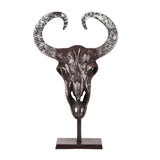 Christopher Knight Home® - Noble House - Autrey Handcrafted Aluminum Bull Skull Decor with Stand, Bronze