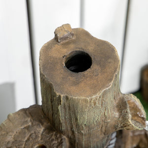 English Elm Outsunny 3 Tier Cascading Log Fountain Bird Bath with Led Lights Rustic Yard Decor W2225P174540