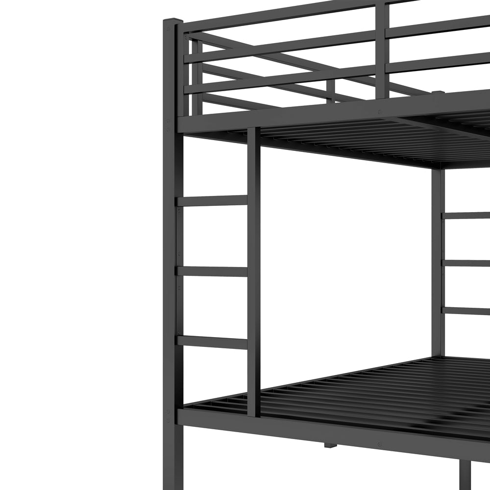 English Elm Metal Queen-Over-Queen Bunk Bed For Teens & Adults - Sturdy, Space-Saving, Noise-Reducing Design W1580S00340