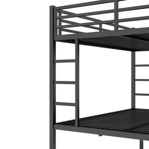 English Elm Metal Queen-Over-Queen Bunk Bed For Teens & Adults - Sturdy, Space-Saving, Noise-Reducing Design W1580S00340
