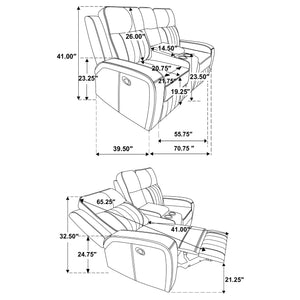 English Elm Forrest Grey Motion Reclining Loveseat With Console – Stylish Comfort, Storage & Modern Elegance B062P354054