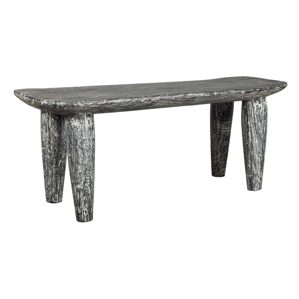 Uttermost Hand-carved Solid Suar Wood Bench Distressed Finish Artisan Entryway Seat