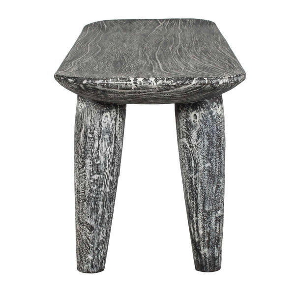 Uttermost Hand-carved Solid Suar Wood Bench Distressed Finish Artisan Entryway Seat
