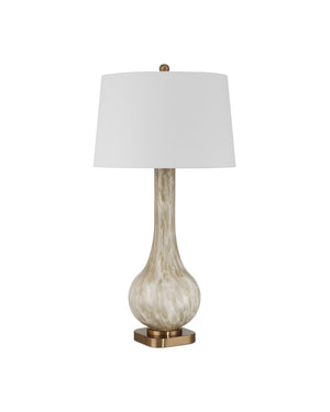 Currey & Company Bombon Table Lamp - Fused Glass Design With Antique Brass Base & Crystal Finial For Elegant Decor Brown Glass ,Metal 6000-1025-currey-company