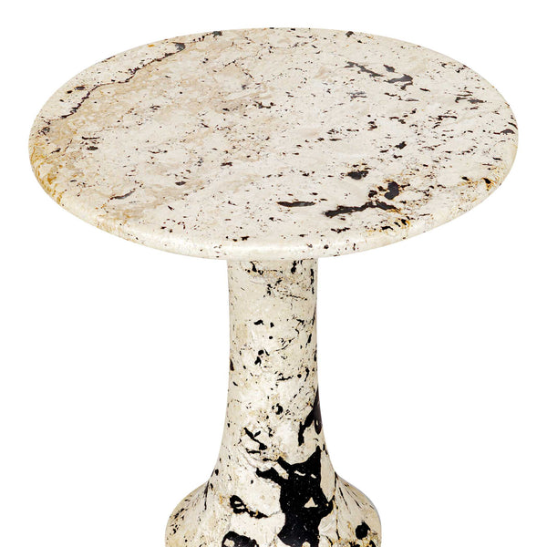 Uttermost Cadas Handcrafted Limestone Pedestal Side Table for Patio or Living Room