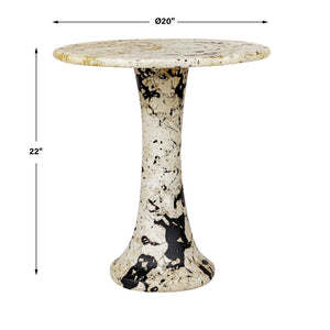 Uttermost Cadas Handcrafted Limestone Pedestal Side Table for Patio or Living Room