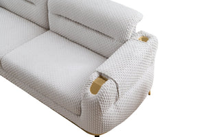 English Elm Zoe Modern 3-Piece Living Room Set - Luxurious Sofa, Loveseat & Chair With Gold Accents In Gray B009S01880-GIGA