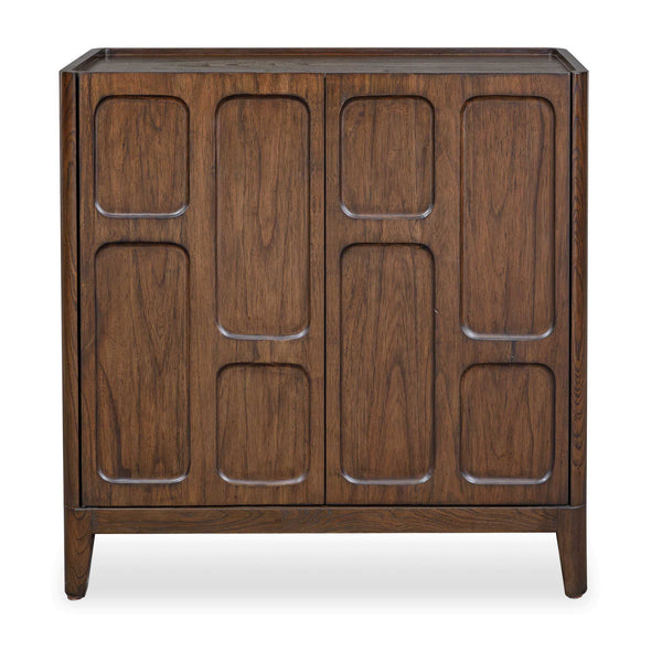 Uttermost Uttermost Mahogany Walnut Accent Cabinet with Raised Panel Doors and Tapered Legs 50324