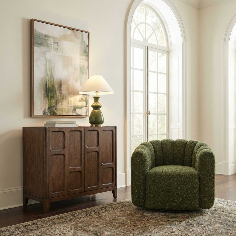 Uttermost Uttermost Mahogany Walnut Accent Cabinet with Raised Panel Doors and Tapered Legs 50324