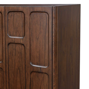 Uttermost Mahogany Walnut Accent Cabinet with Raised Panel Doors and Tapered Legs