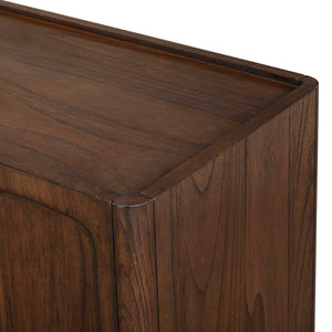 Uttermost Mahogany Walnut Accent Cabinet with Raised Panel Doors and Tapered Legs
