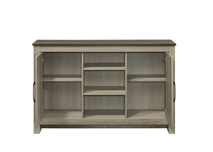 English Elm Nilda Two-tone Gray Oak Console with Open Shelves and Cabinet Storage for Entryway B2749S00225