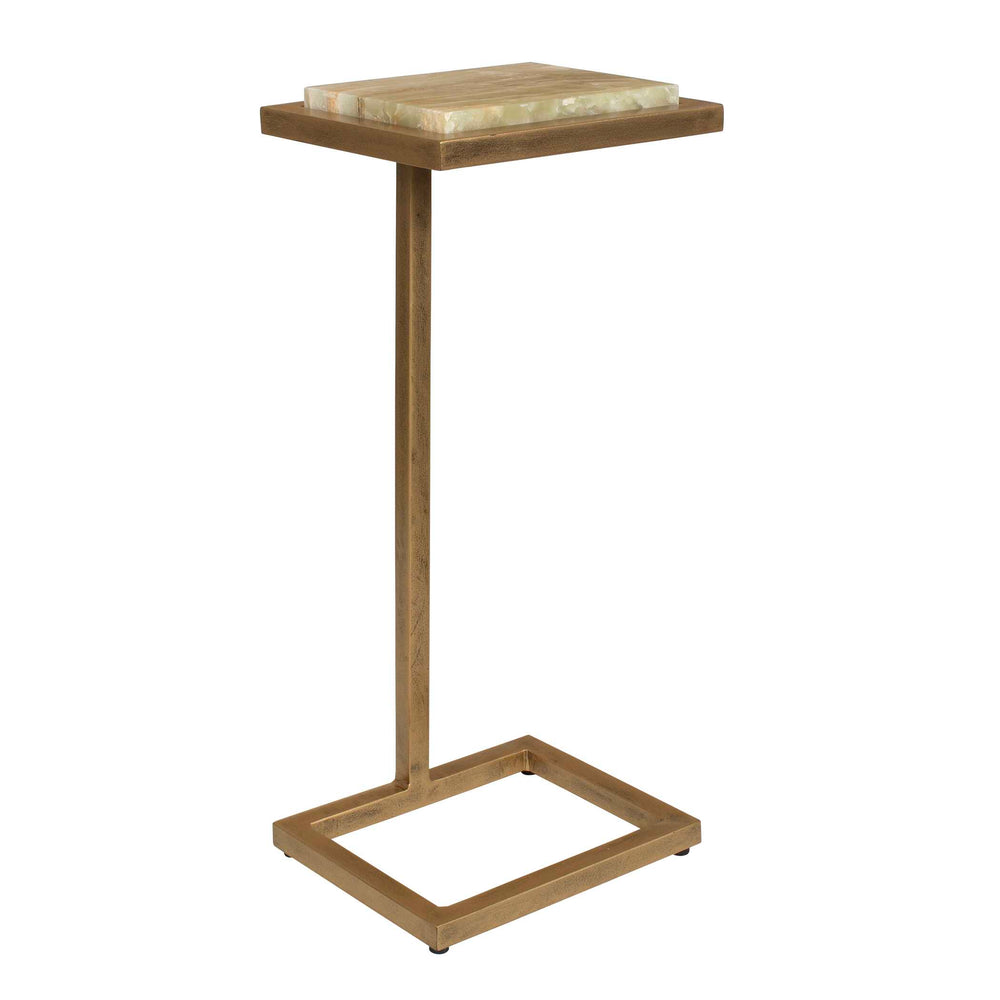 Uttermost Uttermost Gamora Veined Marble Accent Table with Antique Gold Iron Base 50341