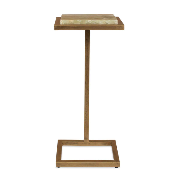 Uttermost Gamora Veined Marble Accent Table with Antique Gold Iron Base
