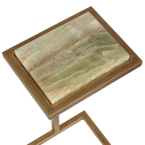 Uttermost Gamora Veined Marble Accent Table with Antique Gold Iron Base