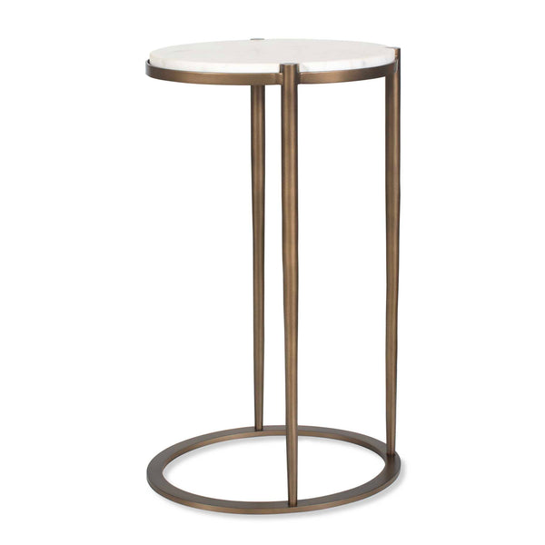 Uttermost Uttermost Mercier White Marble Round Accent Table with Bronze Iron Base 50342