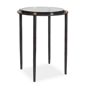 Uttermost Uttermost Kennington Sculptural Cast Glass Round Side Table with Bronze Iron Base 50343