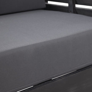 English Elm Christopher Knight Home® - Acacia Outdoor Loveseat and Chat Set with Water-Resistant Cushions, Shutter Slat Design, Dark Gray 70692.00DGRY-2_70844.00DGRY