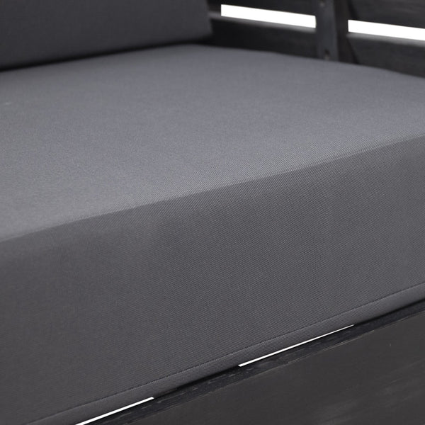 English Elm Christopher Knight Home® - Acacia Outdoor Loveseat and Chat Set with Water-Resistant Cushions, Shutter Slat Design, Dark Gray 70692.00DGRY-2_70844.00DGRY