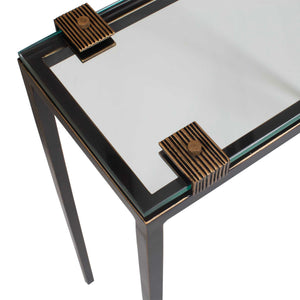 Uttermost Averona Tempered Glass Iron Frame Accent Table for Living Room or Entryway