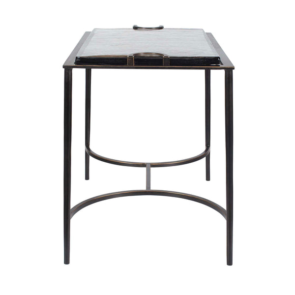 Uttermost Eisen Cast Glass and Bronze Iron Sculptural Accent Table for Living Rooms