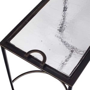 Uttermost Eisen Cast Glass and Bronze Iron Sculptural Accent Table for Living Rooms