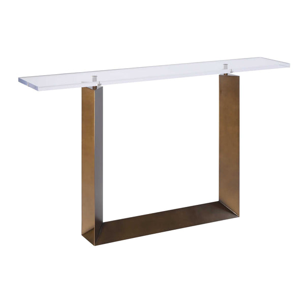Uttermost Mcelroy Iron and Acrylic Console Table with Bronze Finish for Entryways