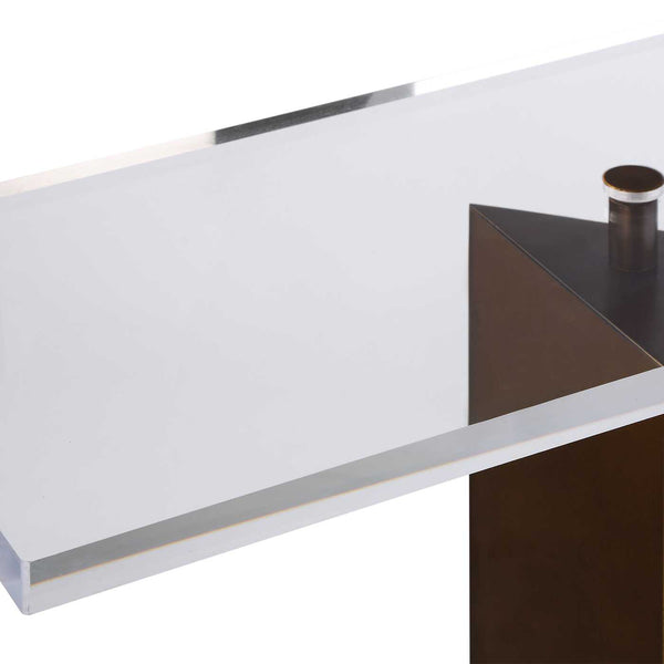 Uttermost Mcelroy Iron and Acrylic Console Table with Bronze Finish for Entryways